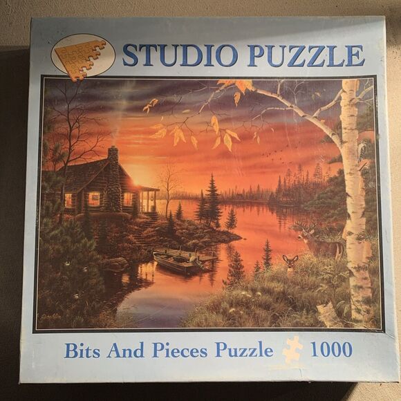 BITS AND PIECES As Night Falls Jim Hansel 1000Pc Studio Jigsaw Puzzle 20 x 27” - Picture 1 of 3